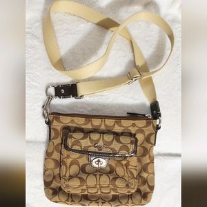 COACH Signature Khaki/Brown Crossbody purse